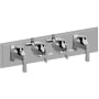 Graff Finezza UNO Thermostatic Valve Trim Only with Quadruple Cross / Lever Handles - Less Rough In Polished Chrome