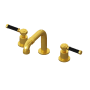 Graff Vintage 1.2 GPM Widespread Bathroom Faucet Brushed Gold with Black Accents