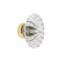 Grandeur Burgundy 1-3/4" Luxury Flower Fluted Crystal Vintage Cabinet Knob Polished Brass