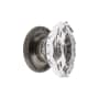 Grandeur Biarritz 1-3/4" Crystal Fluted Vintage Cabinet Knob with Newport Rosette Antique Pewter