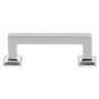 Grandeur Geneva 3" Center to Center Solid Brass Luxury Square Cabinet Handle / Drawer Pull Bright Chrome