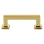 Grandeur Geneva 3" Center to Center Solid Brass Luxury Square Cabinet Handle / Drawer Pull Lifetime Brass