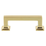 Grandeur Geneva 3" Center to Center Solid Brass Luxury Square Cabinet Handle / Drawer Pull Polished Brass