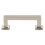 Grandeur Geneva 3" Center to Center Solid Brass Luxury Square Cabinet Handle / Drawer Pull Polished Nickel