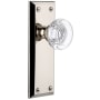 Grandeur Fifth Avenue Solid Brass Rose Passage Door Knob Set with Bordeaux Crystal Knob and 2-3/8" Backset Polished Nickel