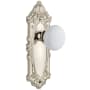 Grandeur Grande Victorian Solid Brass Rose Passage Door Knob Set with Hyde Park Knob and 2-3/8" Backset Polished Nickel