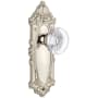 Grandeur Vintage Antique Grande Victorian Passage Door Knob Set with Bordeaux Crystal Knob and 2-3/8" Backset - Solid Brass Polished Nickel