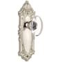 Grandeur Grande Victorian Solid Brass Rose Passage Door Knob Set with Provence Crystal Knob and 2-3/8" Backset Polished Nickel