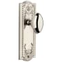 Grandeur Parthenon Solid Brass Rose Passage Door Knob Set with Eden Prairie Knob and 2-3/8" Backset Polished Nickel