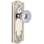 Grandeur Parthenon Solid Brass Rose Passage Door Knob Set with Fontainebleau Crystal Knob and 2-3/8" Backset Polished Nickel