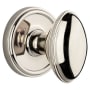 Grandeur Georgetown Solid Brass Rose Passage Door Knob Set with Eden Prairie Knob and 2-3/8" Backset Polished Nickel
