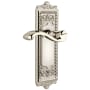 Grandeur Windsor Solid Brass Rose Right Handed Single Dummy Door Lever with Portofino Lever Polished Nickel