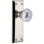 Grandeur Fifth Avenue Solid Brass Rose Single Dummy Door Knob with Fontainebleau Crystal Knob Polished Nickel