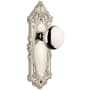 Grandeur Grande Victorian Solid Brass Rose Single Dummy Door Knob with Fifth Avenue Knob Polished Nickel