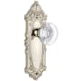 Grandeur Vintage Grande Victorian Single Dummy Door Knob with Smooth Round Crystal Knob - Solid Brass Rose Plate Polished Nickel