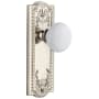 Grandeur Parthenon Solid Brass Rose Dummy Door Knob Set with Hyde Park Knob Polished Nickel