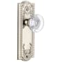 Grandeur Parthenon Solid Brass Rose Dummy Door Knob Set with Bordeaux Crystal Knob Polished Nickel
