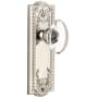 Grandeur Parthenon Solid Brass Rose Dummy Door Knob Set with Provence Crystal Knob Polished Nickel