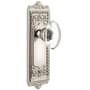 Grandeur Windsor Solid Brass Rose Dummy Door Knob Set with Provence Crystal Knob Polished Nickel