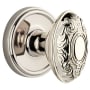 Grandeur Georgetown Solid Brass Rose Dummy Knob Set with Grande Victorian Knob Polished Nickel