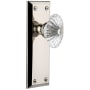 Grandeur Fifth Avenue Solid Brass Rose Privacy Door Knob Set with Burgundy Crystal Knob and 2-3/8" Backset Polished Nickel