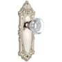 Grandeur Grande Victorian Solid Brass Rose Privacy Door Knob Set with Chambord Crystal Knob and 2-3/8" Backset Polished Nickel