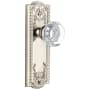 Grandeur Parthenon Solid Brass Rose Privacy Door Knob Set with Chambord Crystal Knob and 2-3/8" Backset Polished Nickel