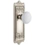 Grandeur Windsor Solid Brass Rose Privacy Door Knob Set with Hyde Park Knob and 2-3/8" Backset Polished Nickel