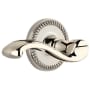 Grandeur Newport Solid Brass Rose Left Handed Privacy Door Lever Set with Portofino Lever and 2-3/8" Backset Polished Nickel