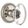 Grandeur Newport Solid Brass Rose Privacy Door Knob Set with Provence Crystal Knob and 2-3/8" Backset Polished Nickel
