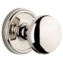 Grandeur Georgetown Solid Brass Rose Privacy Door Knob Set with Fifth Avenue Knob and 2-3/8" Backset Polished Nickel