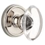 Grandeur Georgetown Solid Brass Rose Privacy Knob Set with Provence Crystal Knob and 2-3/8" Backset Polished Nickel