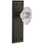 Grandeur Fifth Avenue Solid Brass Rose Single Dummy Door Knob with Biarritz Crystal Knob Timeless Bronze