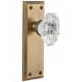 Grandeur Fifth Avenue Solid Brass Rose Single Dummy Door Knob with Biarritz Crystal Knob Vintage Brass