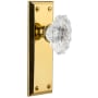 Grandeur Fifth Avenue Solid Brass Rose Single Dummy Door Knob with Biarritz Crystal Knob Lifetime Brass