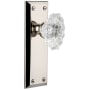 Grandeur Fifth Avenue Solid Brass Rose Single Dummy Door Knob with Biarritz Crystal Knob Polished Nickel