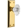 Grandeur Fifth Avenue Solid Brass Rose Dummy Door Knob Set with Biarritz Crystal Knob Lifetime Brass