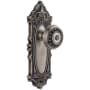Grandeur Grande Victorian Solid Brass Rose Passage Door Knob Set with Parthenon Knob and 2-3/8" Backset Antique Pewter