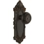 Grandeur Grande Victorian Solid Brass Rose Passage Door Knob Set with Parthenon Knob and 2-3/8" Backset Timeless Bronze