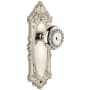 Grandeur Grande Victorian Solid Brass Rose Passage Door Knob Set with Parthenon Knob and 2-3/8" Backset Polished Nickel