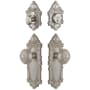 Grandeur Grande Victorian Solid Brass Single Cylinder Keyed Entry Knobset and Deadbolt Combo Pack with Windsor Knob and 2-3/8" Backset Satin Nickel