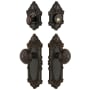 Grandeur Grande Victorian Solid Brass Single Cylinder Keyed Entry Knobset and Deadbolt Combo Pack with Windsor Knob and 2-3/8" Backset Timeless Bronze