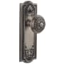Grandeur Parthenon Solid Brass Rose Privacy Door Knob Set with Windsor Door Knob Set and 2-3/8" Backset Antique Pewter
