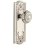 Grandeur Parthenon Solid Brass Rose Privacy Door Knob Set with Windsor Door Knob Set and 2-3/8" Backset Polished Nickel