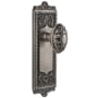 Grandeur Windsor Solid Brass Rose Single Dummy Door Knob with Grande Victorian Knob Antique Pewter