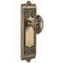 Grandeur Windsor Solid Brass Rose Single Dummy Door Knob with Grande Victorian Knob Vintage Brass