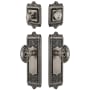 Grandeur Windsor Solid Brass Single Cylinder Keyed Entry Knobset and Deadbolt Combo Pack with Grande Victorian Knob and 2-3/8" Backset Antique Pewter