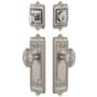 Grandeur Windsor Solid Brass Single Cylinder Keyed Entry Knobset and Deadbolt Combo Pack with Grande Victorian Knob and 2-3/8" Backset Satin Nickel