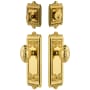 Grandeur Windsor Solid Brass Single Cylinder Keyed Entry Knobset and Deadbolt Combo Pack with Grande Victorian Knob and 2-3/8" Backset Lifetime Brass