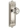 Grandeur Windsor Solid Brass Rose Single Dummy Door Knob with Parthenon Knob Polished Nickel